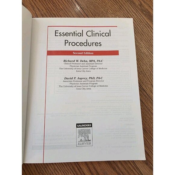 Essential Clinical Procedures Book by Dehn &‎ Asprey 2nd ed. Physician Assistant - Picture 4 of 9